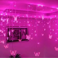Butterfly Hanging Fairy Lights Pink Or Purple 3 5m Come With Plug Eu Us Uk Aus Neon Bedroom Dreamy Room Neon Room