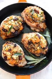 In a large bowl, mix soup, sour cream, and cheese together. Easy Baked Stuffed Pork Chops Recipe Foodiecrush Com