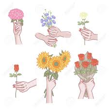 Types of flowers cut flowers happy flowers beautiful flowers exotic flowers sunflowers and daisies how to grow sunflowers growing which variety of sunflowers should i grow? sunflowers or 'helianthus' in geek come in a mass of varieties. Holding Flowers Hands Female Set Women Hand Holding Flower Bouquet Royalty Free Cliparts Vectors And Stock Illustration Image 125835459