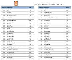 Product development pengembangan produk yang berusaha meningkatkan penjualan melalui perbaikan atau modifikasi produk atau layanan yang ada saat ini. Holland Bakery Menu