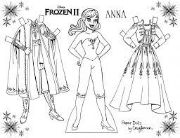 Frozen 2 Coloring Paper Dolls Of Elsa And Anna Free Printable Paper Dolls Princess Paper Dolls Disney Paper Dolls