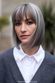 20 Trendy Grey Bob Hairstyles With Bangs Ideas