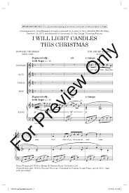 I Will Light Candles This Christmas Choral Sheet Music Choral Music Best New Songs