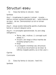 Primele două subiecte au fost comune pentru elevii de la real și uman, diferența fiind cerința primită la ultimul subiect. Structuri Eseu Bac Romana
