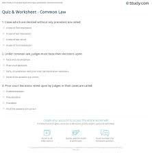 No matter how simple the math problem is, just seeing numbers and equations could send many people running for the hills. Quiz Worksheet Common Law Study Com