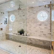 Rebecca lehde, inspiro 8 studios our first example is a classic master bathroom with floor and wall marble tile, by rebecca lehde via houzz. Calacatta 3x6 Beveled Polished Marble Tile Relaxing Bathroom Bathroom Seat Bathroom Remodel Master