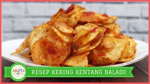 Resep membuat olahan keripik singkong balado pedas, coba yuk! Resep Kering Kentang Balado Youtube