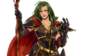 naomi skye, petrine (fire emblem), fire emblem, fire emblem: path of  radiance, nintendo, commission, 1girl, armor, armpit peek, artist name,  black armor, black shirt, body markings, breasts, cape, collarbone,  collared shirt, earrings,