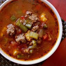Ro*tel tomatoes give it just a little kick. Low Carb Hamburger Soup Mama Bear S Cookbook