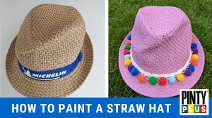 How To Paint A Straw Hat Youtube