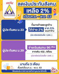ส ป ส ลดเง นประก นส งคมเหล อ 2 ก ย พ ย 2020 น การเง น เทคโนโลย
