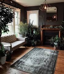 Dark Grey Wall Paint Living Room In 2020 Dark Living Rooms Living Room Green Boho Room Decor