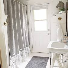 French Country Shower Curtain Grey Ruffle Shabby Chic Custom Girls Bohemian Bathroom Gift Fo Shabby Chic Bathroom Ruffle Shower Curtains Country Shower Curtain