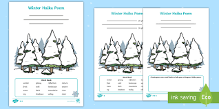 You'll also get a free copy of our ebook. Winter Haiku Poem Differentiated Activity Sheets