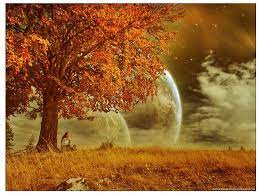Autumn Thoughts, autumn, fantasy, moon, girl, HD wallpaper | Peakpx