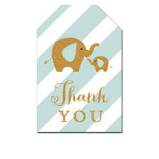 Free pribtanle baby showwr favor tags. Free Printable Thank You Tags Mint Green Gold Glitter Elephant Favor Tags Baby Shower Instant Download Instant Download Printables