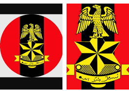 The meaning of the Arabic inscription on the Nigerian Army logo (نصر من الله) in English means Victory Comes From God Alone Nigerian Army motto: نصر من الله (Nasrun Min Allah)