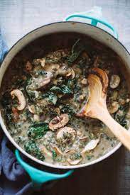 Creamy French Lentils With Mushrooms Kale Recipe Recipes Healthy Recipes Lentil Recipes