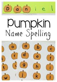 Try these cute number matching puzzles for preschoolers! Pumpkin Name Spelling Activity Still Playing School