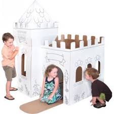 Love This Cardboard Castle We Have Already Spent Hours Coloring It And Playing With It Cardboard Castle Sofia The First Party Play Houses