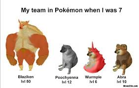 My team in pokemon when I was 7 meme - MemeZila.com