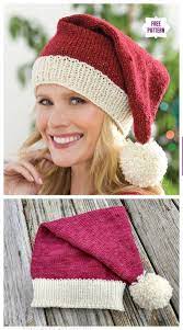 Knit Christmas Santa Hat Free Knitting Patterns Knitting Patterns Free Hats Knitting Christmas Knitting Patterns Free
