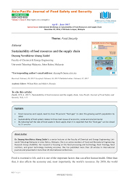 All you should know before exporting to malaysia. Pdf Sustainability Of Food Resources And The Supply Chain