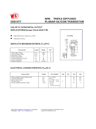 Vce (sat ) = 5 v (max.) z high speed :: Hot D1877 Datasheet Pdf