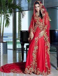 Click To Buy Dubai Kaftan Red Muslim Wedding Dress Sweetheart Appliques Floor Length Is Red Wedding Dresses Long Sleeve Bridal Gown Backless Prom Dresses
