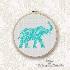 5,2 x 5 inch or 13,2 x 12,7 cm. Cross Stitch Pattern Elephant Counted Cross Stitch Pattern Pdf Modern Safari Animals Cross Stitch Elephant Silhouette Africa Art Decor Diy Craft Supplies Tools Home Improvement