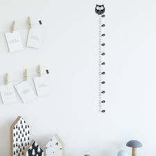 Owl Height Measure Wall Sticker For Kids Home Decor Cartoon Animal Height Ruler Growth Chart Nursery Room Decor Wall Decals Art Custom Wall Stickers