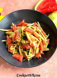 Salad dressing recipes by veganbygianna. Raw Watermelon Rind And Avocado Salad Oil Free Cook With Renu