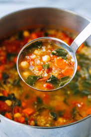 Quinoa Chickpea And Spinach Soup Making Thyme For Health Recipe Hearty Vegetable Soup Spinach Soup Recipe Spinach Soup