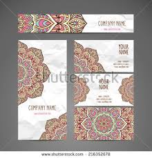 Vintage Business Card Round Ornament Pattern Vintage Decorative Elements Hand Drawn Background Islam Arabic Indian Ottoman Motifs Acessorios