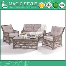 The sofa has been coated with sunbrella fabric to withstand moisture and some rain. China Rattan Furniture Open Weaving Sofa Set Garden Sofa Wicker Sofa 2 Seat Sofa Rattan Sofa Magic Style China Rattan Wicker Furniture Outdoor Furniture