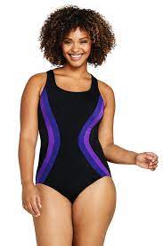 Women S Plus Size Long Chlorine Resistant Scoop Neck One Piece Athletic Swimsuit Lands End Black 26w Swimsuits Athletic Women Swimsuits Target Swimsuits