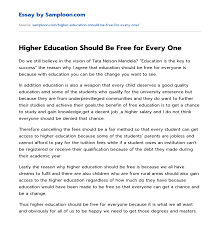 Education horizontal typography banner set with learning and knowledge symbols flat illustration. Higher Education Should Be Free For Every One Free Essay Sample On Samploon Com