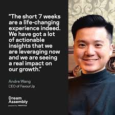 Here are Andre Wang and Veronica Chang, Founders of FavourUp! FavourUp is a  Geo-targeting Advocacy platform that helps fashion, retail, and travel  brands to create endless location-driven user-generated content for each  market,