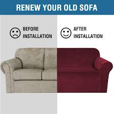 Check spelling or type a new query. Crafted From Thick Comfy Rich Velour H Versailtex Stretch Velvet Sofa Covers For 3 Cushion Couch Covers Sofa Slipcovers With Non Slip Straps Underneath The Furniture Sofa 72 96 Black Home Decor Home