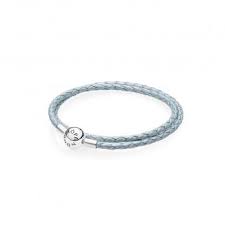 Bracelet Double En Cuir Tresse Bleu Clair Pandora 590734cbl Double Lookeor Bracelet Pandora Pandora Bijoux Pandora