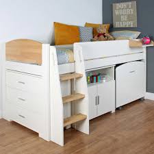 At the same time, your child will be totally safe thanks to the solid side rails. Urban Birch Mid Sleeper Bed Desk Storage Barker Stonehouse