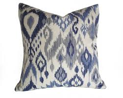 Blue Ikat Pillows Ikat Pillow Covers 18x18 20x20 Blue Etsy In 2020 Blue Ikat Pillow Blue Throw Pillows Coastal Throw Pillows