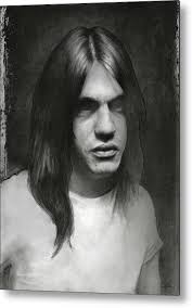 Malcolm Young drawing Metal Print by Christian Klute