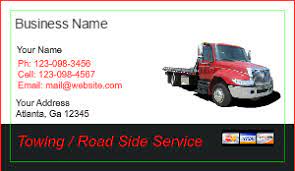 Towing business cards create a sleek and professional appearance for yourself and your roadside service with our vibrant towing business cards. Tow Truck Business Cards Designsnprint