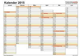 Jahreskalender 2015 mit feiertagen und kalenderwochen. Kalender 2015 Download Freeware De