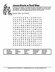 Jesus heals a sick man. Jesus Heals A Deaf Man Fill In The Fill In The Blank