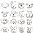 Simple Dog Face Clipart Black And White
