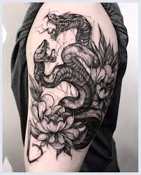 Aidan's snake and flowers sleeve. Snake Tattoo Designs Crooked As A Serpent Tattoo Spotlight