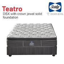 This mattress can be paired with an adjustable base, which allows you to raise your head, raise your feet, or both. Sealy Crown Jewel Teatro Plush Base Set Real Beds