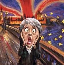 The Scream By Theresa May Art Parody Cartoon Illustration Social Art